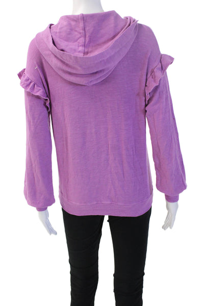 Monrow Womens Pullover Hoodie Purple Rayon Blend Long Sleeve Size XS