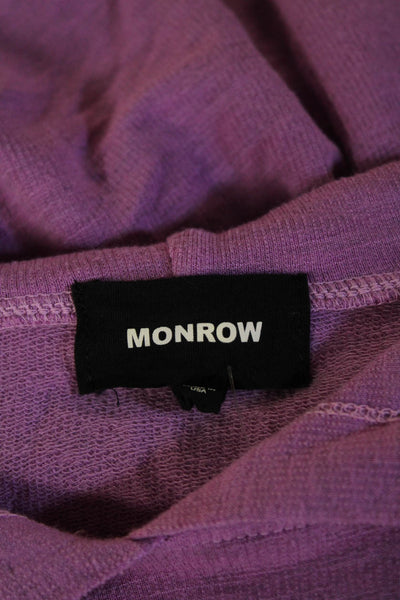 Monrow Womens Pullover Hoodie Purple Rayon Blend Long Sleeve Size XS