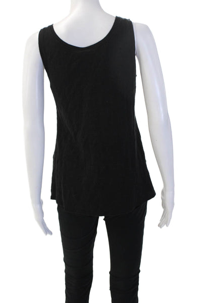 Eileen Fisher Women Basic Sleeveless Organic Linen Tank Black Size XS