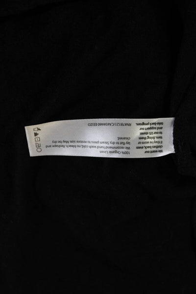 Eileen Fisher Women Basic Sleeveless Organic Linen Tank Black Size XS
