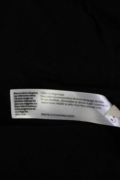 Eileen Fisher Women Basic Sleeveless Organic Linen Tank Black Size XS