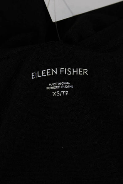 Eileen Fisher Women Basic Sleeveless Organic Linen Tank Black Size XS