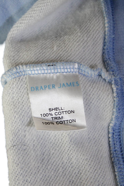 Draper James Womens Pullover Sweatshirt LightBlue Cotton Crewneck Check Size XS