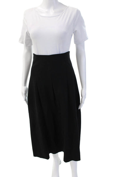 Hubert Gasser Womens A-Line Pleated Black Skirt Viscose Blend Size 42