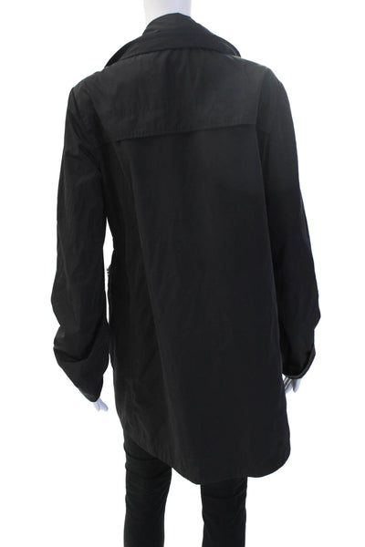 Ali Ro Women Black Collared Button Jacket 100% Polyester Long Sleeve Size 6