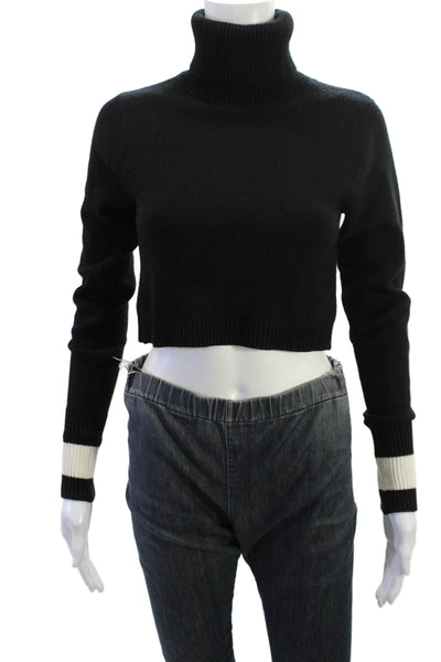Zara Knit Unisex Black Turtleneck Pullover Sweater Polyester Blend Size M