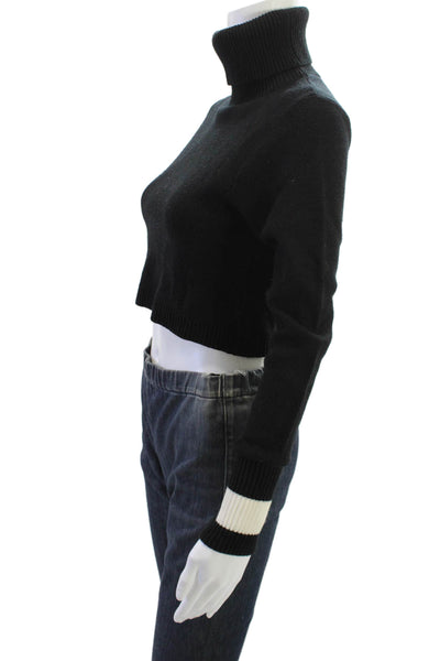 Zara Knit Unisex Black Turtleneck Pullover Sweater Polyester Blend Size M