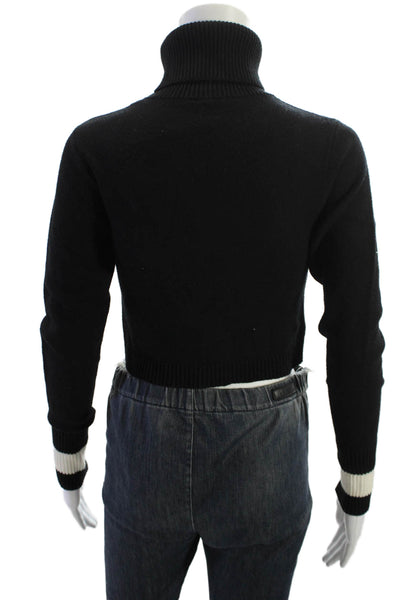 Zara Knit Unisex Black Turtleneck Pullover Sweater Polyester Blend Size M