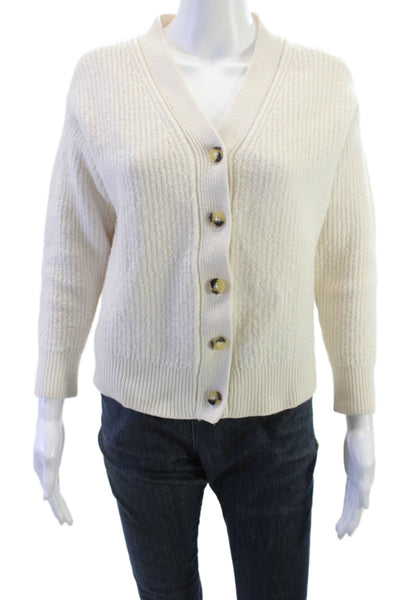 Wilfred Unisex Beige Merino Wool V-Neck Cardigan Button Long Sleeve Size XS