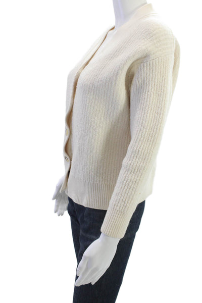 Wilfred Unisex Beige Merino Wool V-Neck Cardigan Button Long Sleeve Size XS