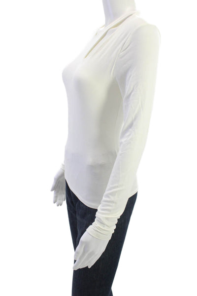 Krisa Women Basic Long Sleeve White T-Shirt Siro Micromodal Size XS