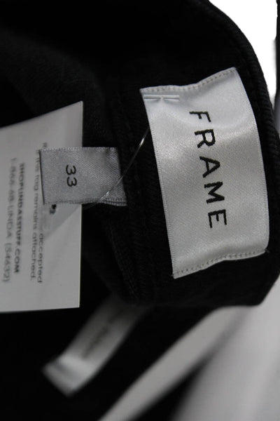 Frame Unisex Cropped High Rise Black Jeans Size 33
