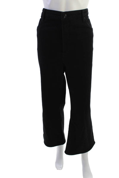 Frame Womens Cropped Black High Rise Jeans Button Size 33