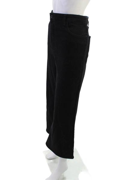 Frame Womens Cropped Black High Rise Jeans Button Size 33
