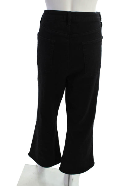 Frame Womens Cropped Black High Rise Jeans Button Size 33