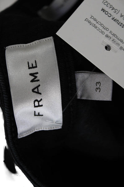 Frame Womens Cropped Black High Rise Jeans Button Size 33