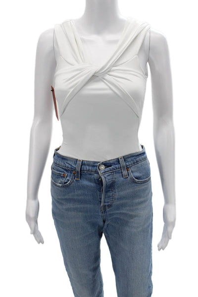 ALIX NYC Women One Piece V-Neck Sleeveless White Beach Size XS