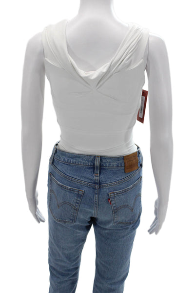 ALIX NYC Women One Piece V-Neck Sleeveless White Beach Size XS