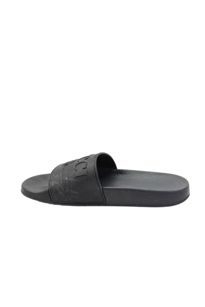 Gucci Womens Monogram Basic Slide Sandals Solid Black Size 5