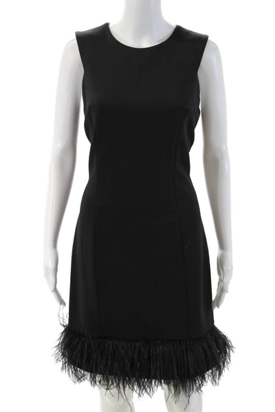Donna Ricco Women Black Sheath Mid Calf Sleeveless Dress Zip Size 8