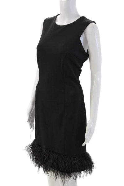 Donna Ricco Women Black Sheath Mid Calf Sleeveless Dress Zip Size 8