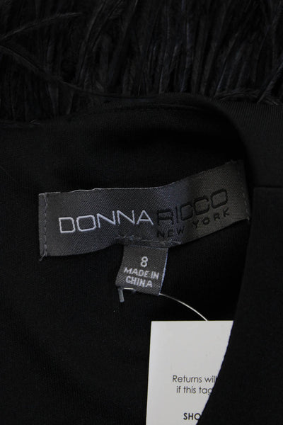 Donna Ricco Women Black Sheath Mid Calf Sleeveless Dress Zip Size 8