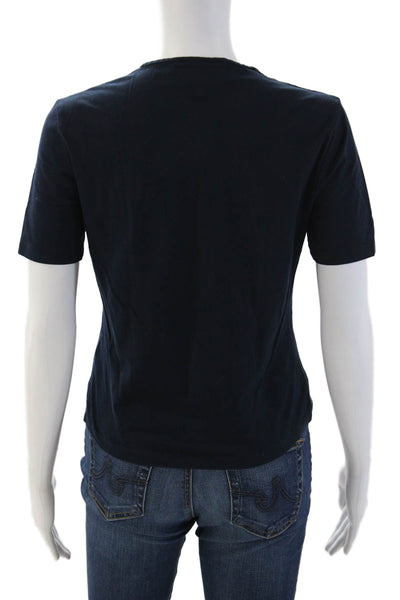 St. John Sport By Marie Gray Women Dark Blue Cotton Graphic Tee Size PP