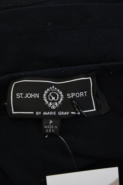 St. John Sport By Marie Gray Women Dark Blue Cotton Graphic Tee Size PP