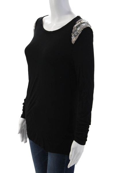 Michael Michael Kors Women Basic Black Long Sleeve T-Shirt Size M