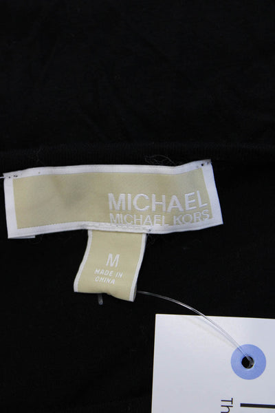 Michael Michael Kors Women Basic Black Long Sleeve T-Shirt Size M