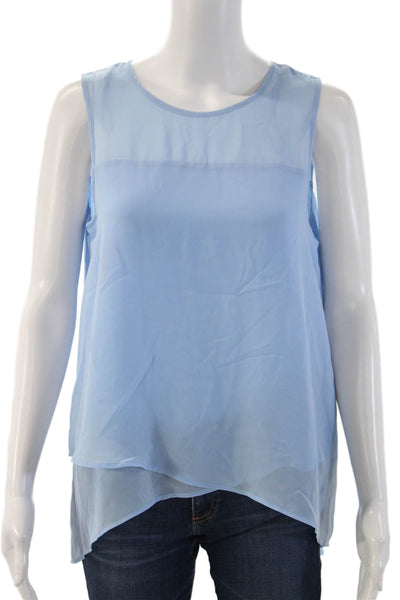 Vince Camuto Women Light Blue Sleeveless Tunic Lyocell Silk Size S