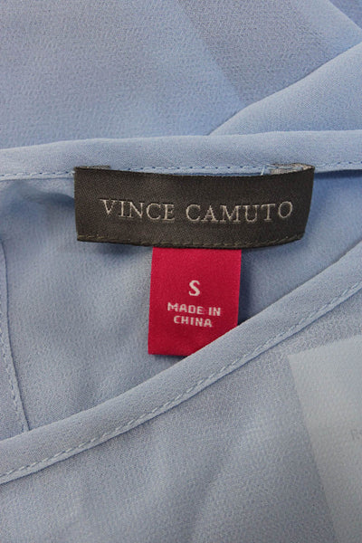 Vince Camuto Women Light Blue Sleeveless Tunic Lyocell Silk Size S