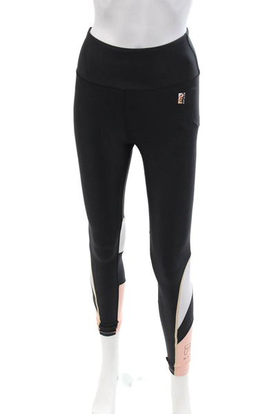 PE Nation Women Ankle Leggings Black Recycled Nylon Size S