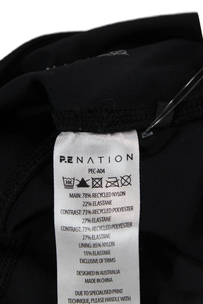 PE Nation Women Ankle Leggings Black Recycled Nylon Size S