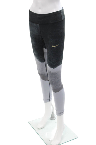 Nike Womens Black Ankle Leggings Drawstring Graphic Sports Size S