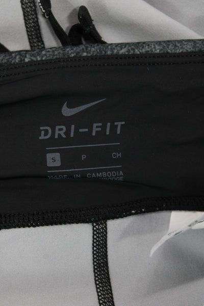 Nike Womens Black Ankle Leggings Drawstring Graphic Sports Size S