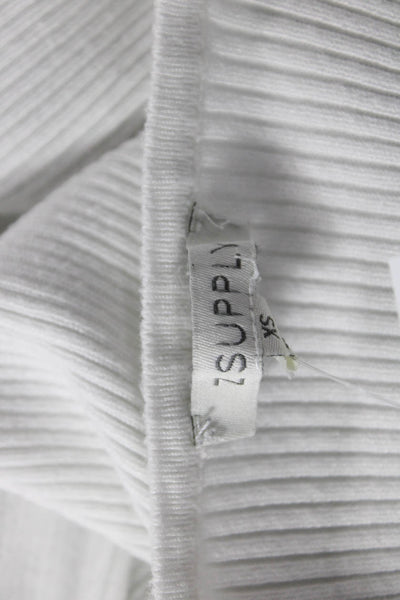 Z Supply Women Cropped Basic T-Shirt White Crew Neck Short Sleeve Size XS