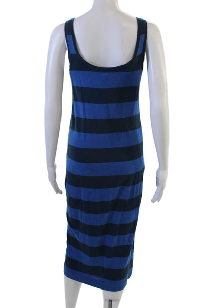 French Connection Women Striped Blue Tank Dress Sleeveless Long Beach Size 4