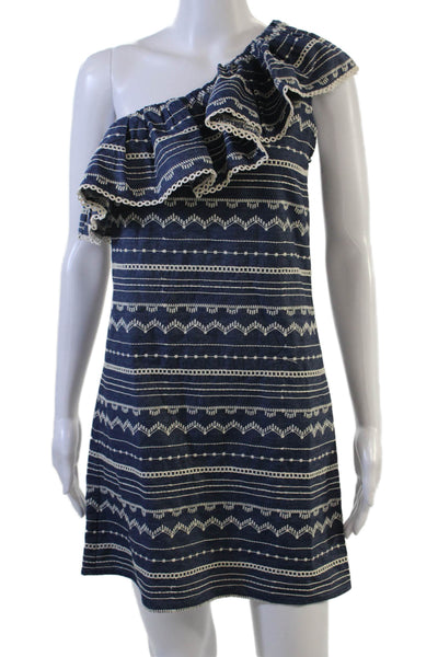 Parker Womens Dark Blue Striped Shift Sundress 100% Cotton Size XS