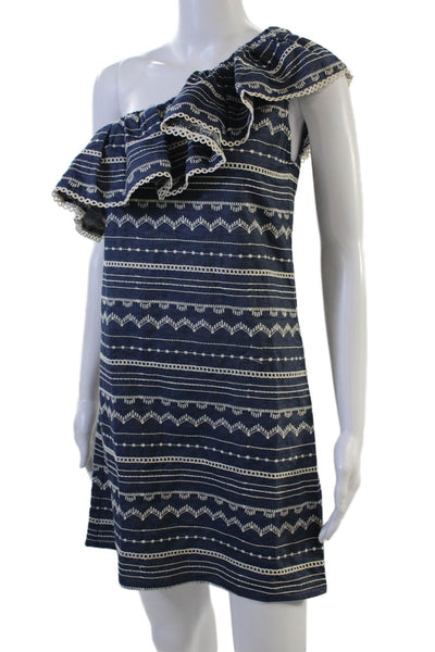 Parker Womens Dark Blue Striped Shift Sundress 100% Cotton Size XS
