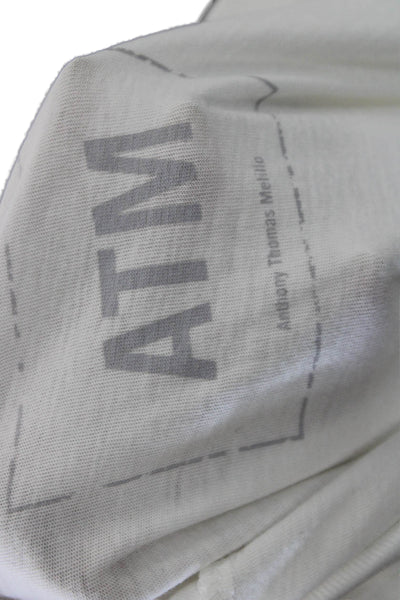 ATM Womens Basic Sleeveless White Cotton T-Shirt Size S