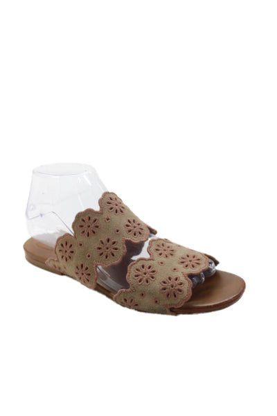 See by Chloe Womens Suede Eyelet Slide On Sandals Pink Size 38 8