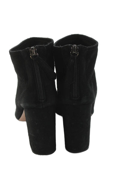 Aquazzura Womens Suede Zip Up Ankle Booties Black Size 38.5 8.5