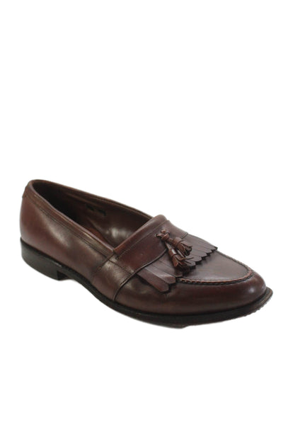 Allen Edmonds Mens Leather Fringe Slide On Dress Shoe Loafers Brown Size 10.5 D