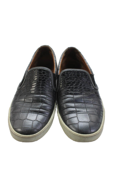 Jimmy Choo Womens Embossed Leather Slide On Sneakers Grey Size 37.5 7.5