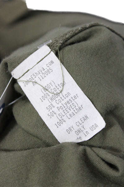 Jet John Eshaya Women Green Military Jacket Button Cotton Petite Size S