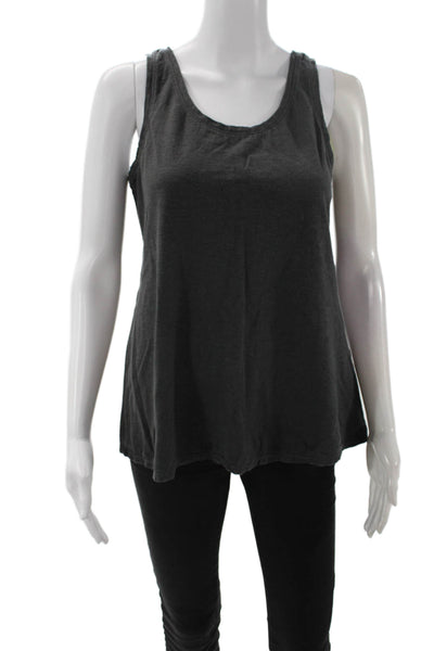 Eileen Fisher Women Dark Gray Sleeveless Basic Tank Hemp Organic Cotton Size S