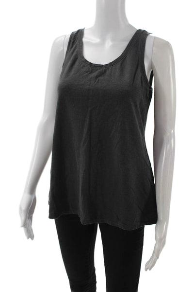 Eileen Fisher Women Dark Gray Sleeveless Basic Tank Hemp Organic Cotton Size S