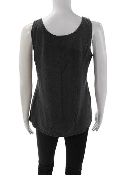 Eileen Fisher Women Dark Gray Sleeveless Basic Tank Hemp Organic Cotton Size S