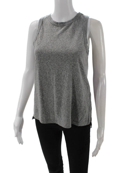 Current/Elliott Women Basic Gray Sleeveless Tank Crew Neck Top Size 0